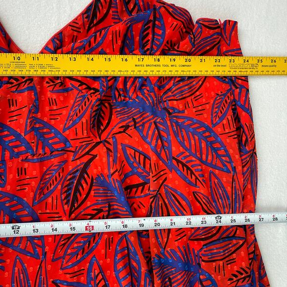 Alexis x Target Dress Women 3X Red Floral Botanical Tie Strap Asymmetrical - Picture 11 of 12